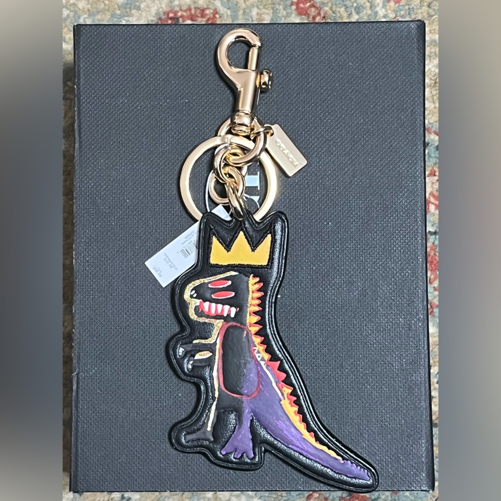 Coach X Jean Michel Basquiat Rexy Bag Charm In Signature Canvas